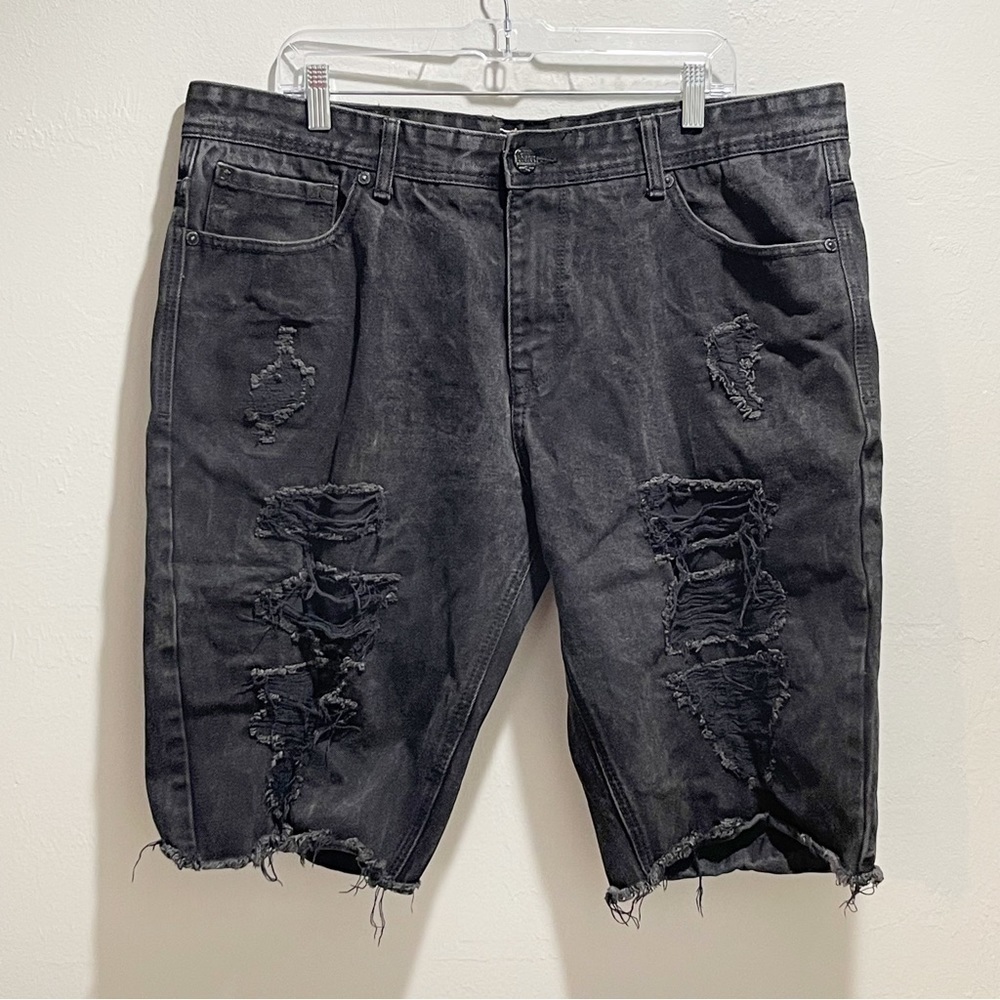 JORDAN CRAIG Men’s Black LEGACY Destroyed Distressed Shorts 13” Inseam Size 38